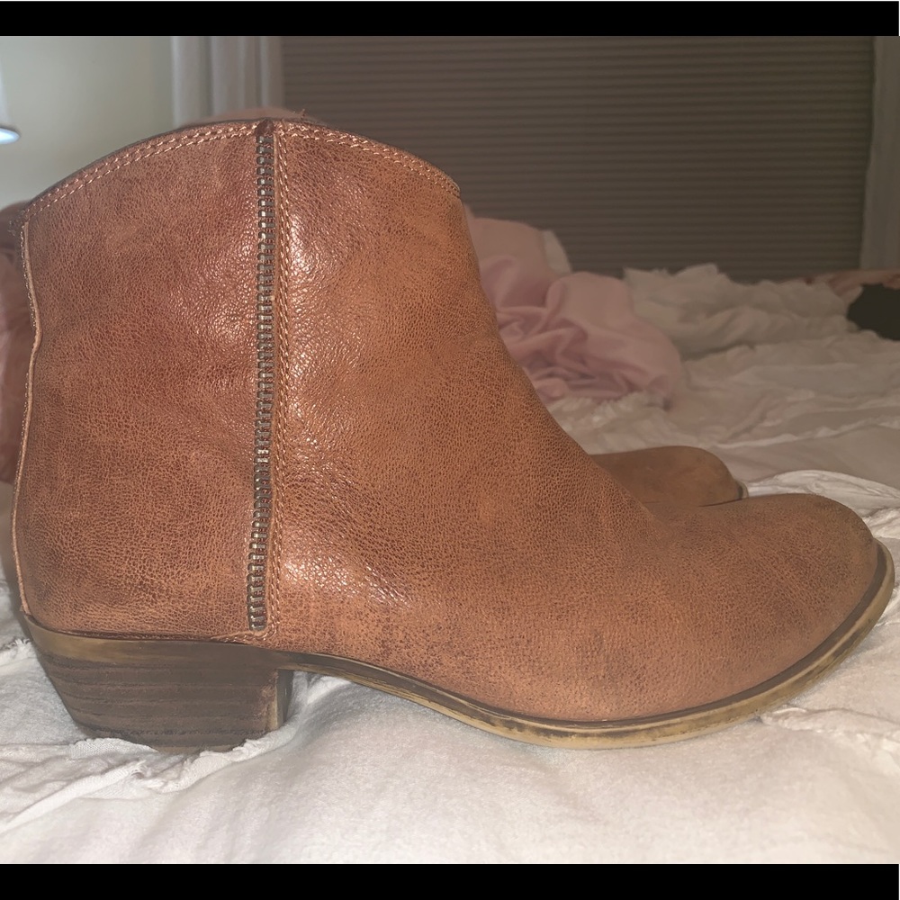 Leather ankle booties